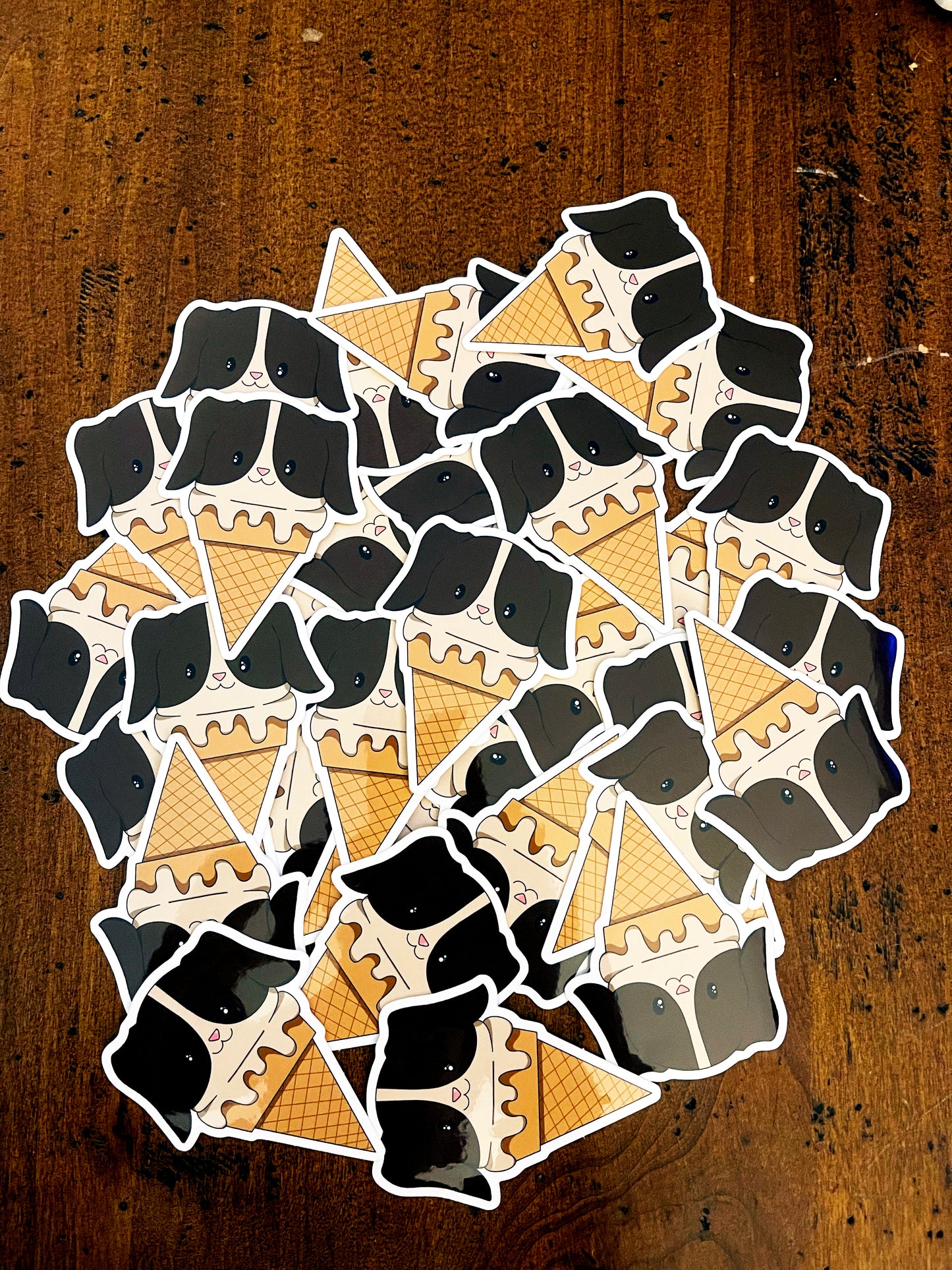 Brown and Tan Ice Cream Dog Sticker