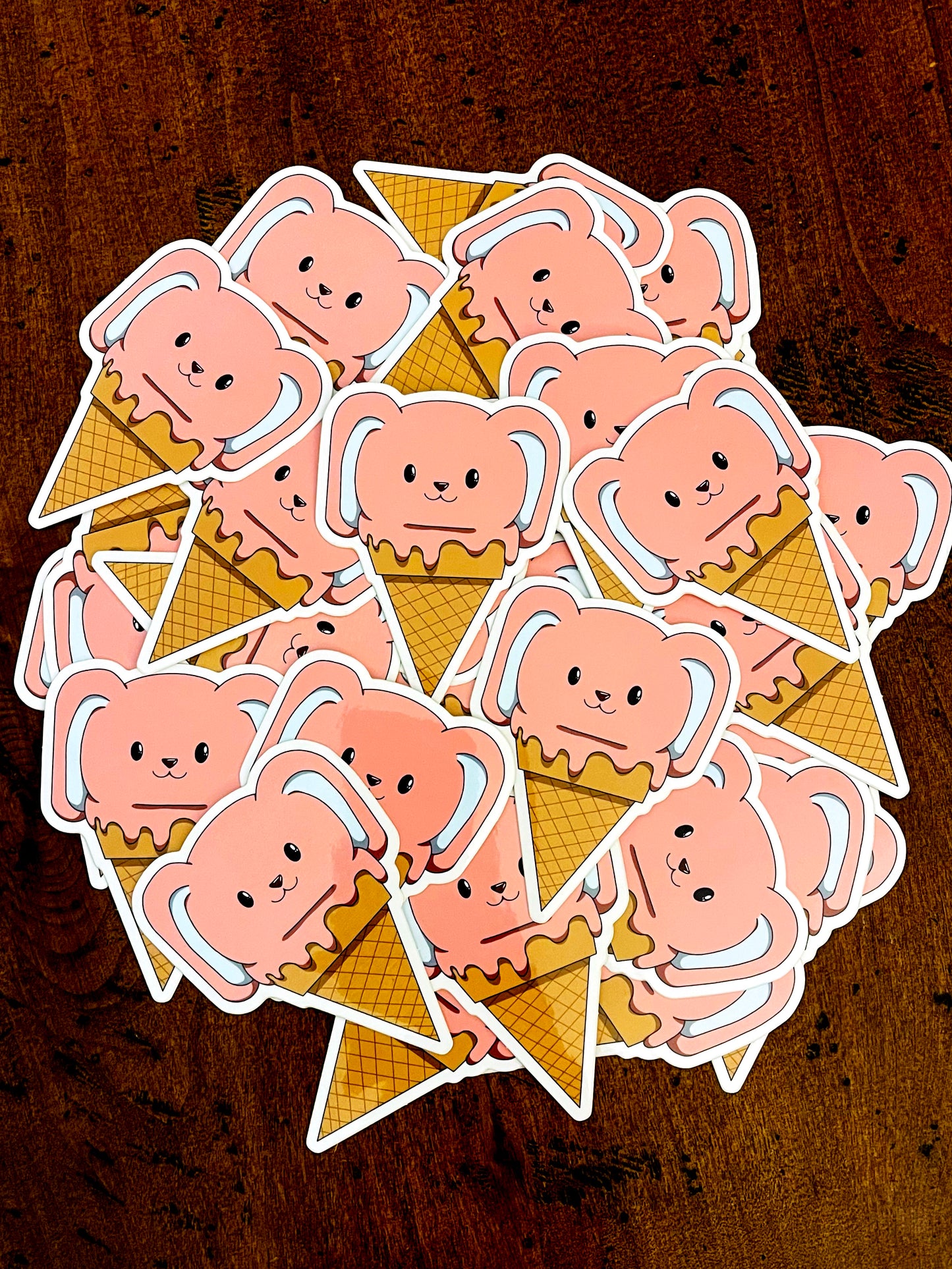 Pink Ice Cream Bunny Sticker