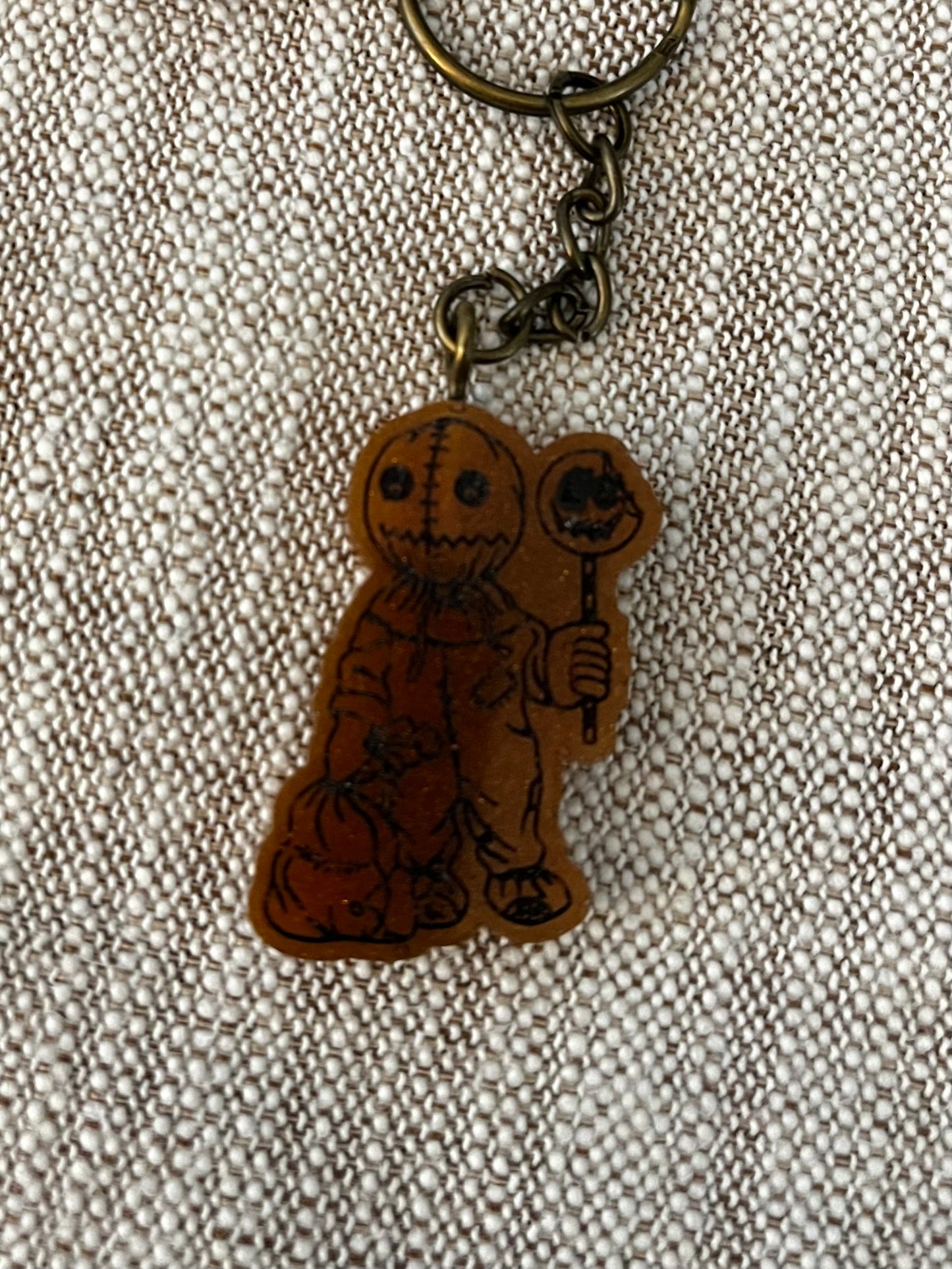 Scary Pumpkin Kid Keychain