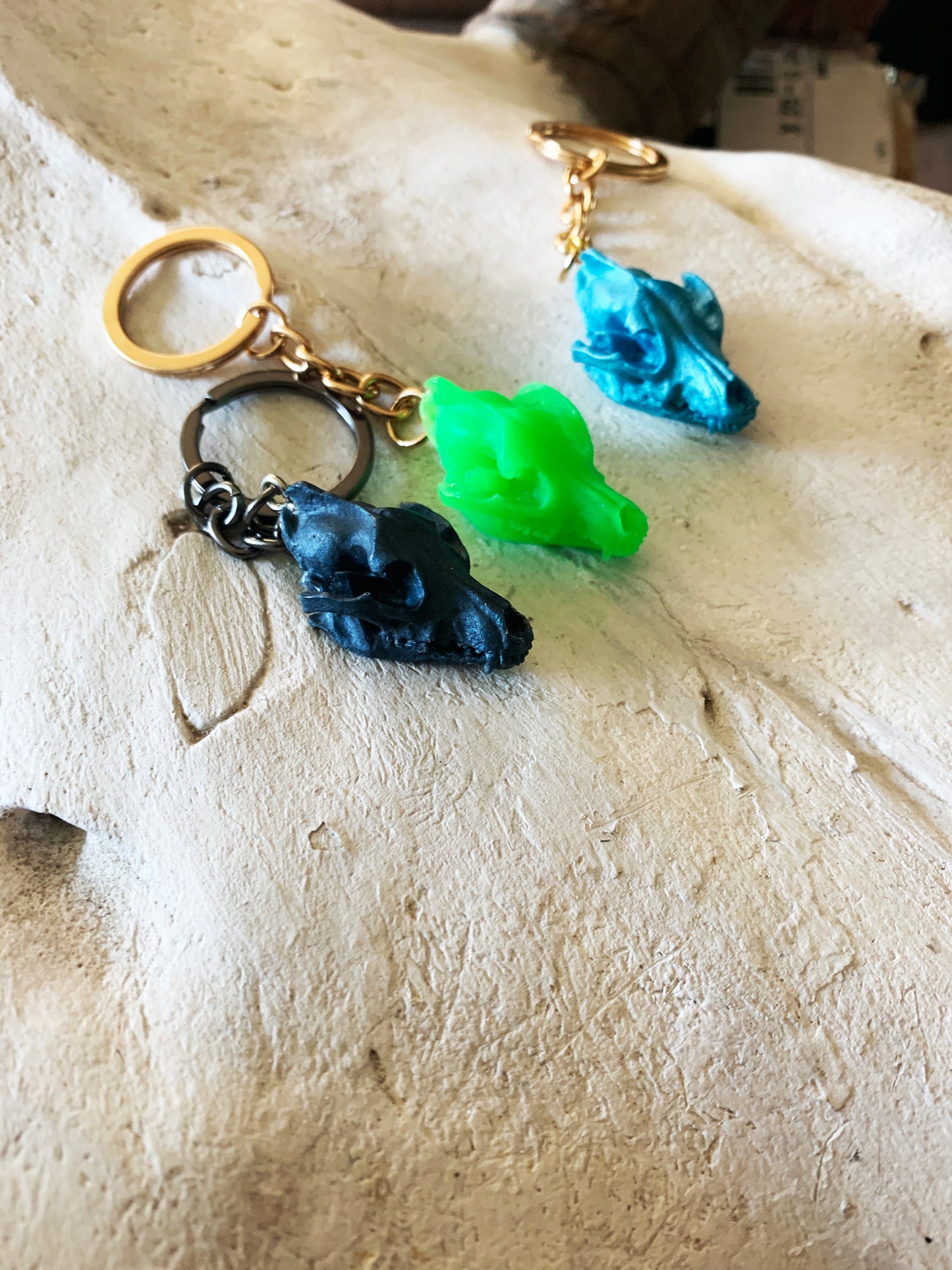 Resin Animal Skull Keychains